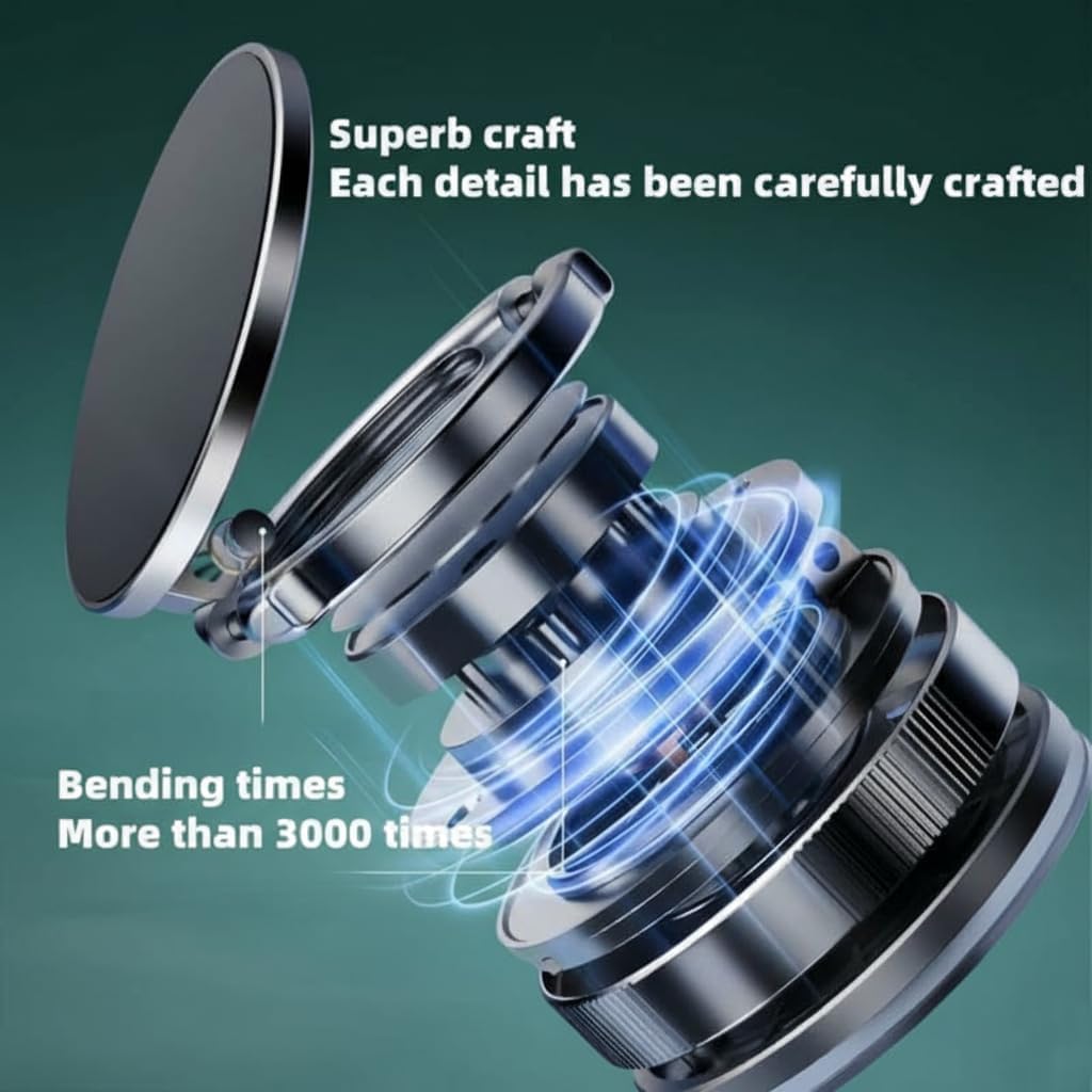 360° Magnetic Vacuum Phone Mount | Strong Magnetic Car & Desktop Holder | Universal Smartphone Compatible | Shockproof, Stable Grip, Multi-Surface Suction Mount